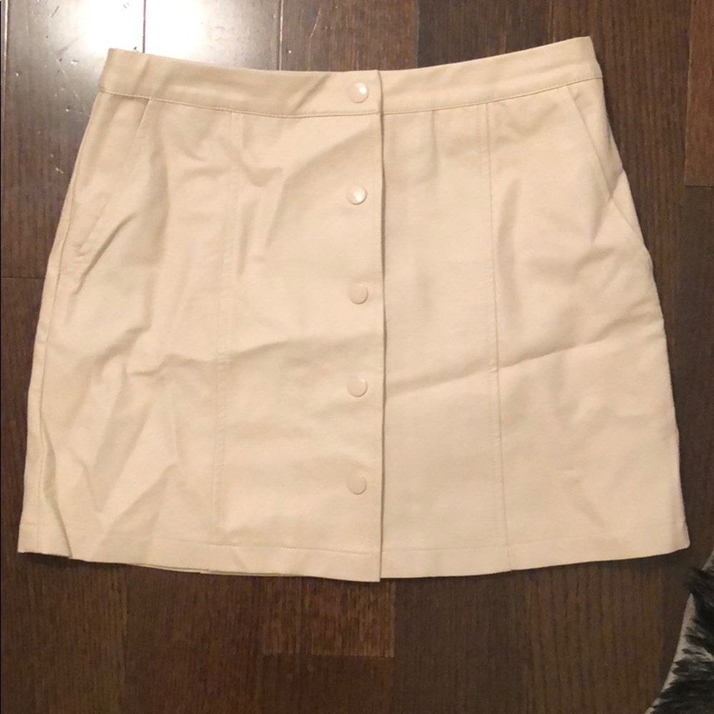Baby pink pleather skirt